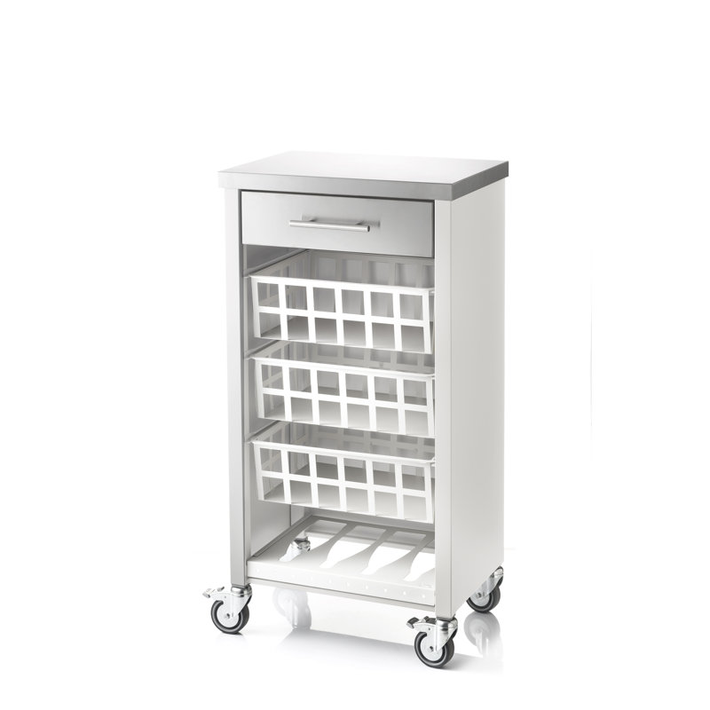 Kestin Kitchen Cart, Silver/White