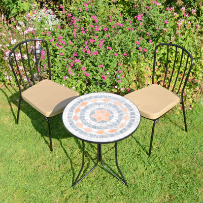 NOVA BISTRO 60cm Mosaic Table with Milan Chair Garden Set