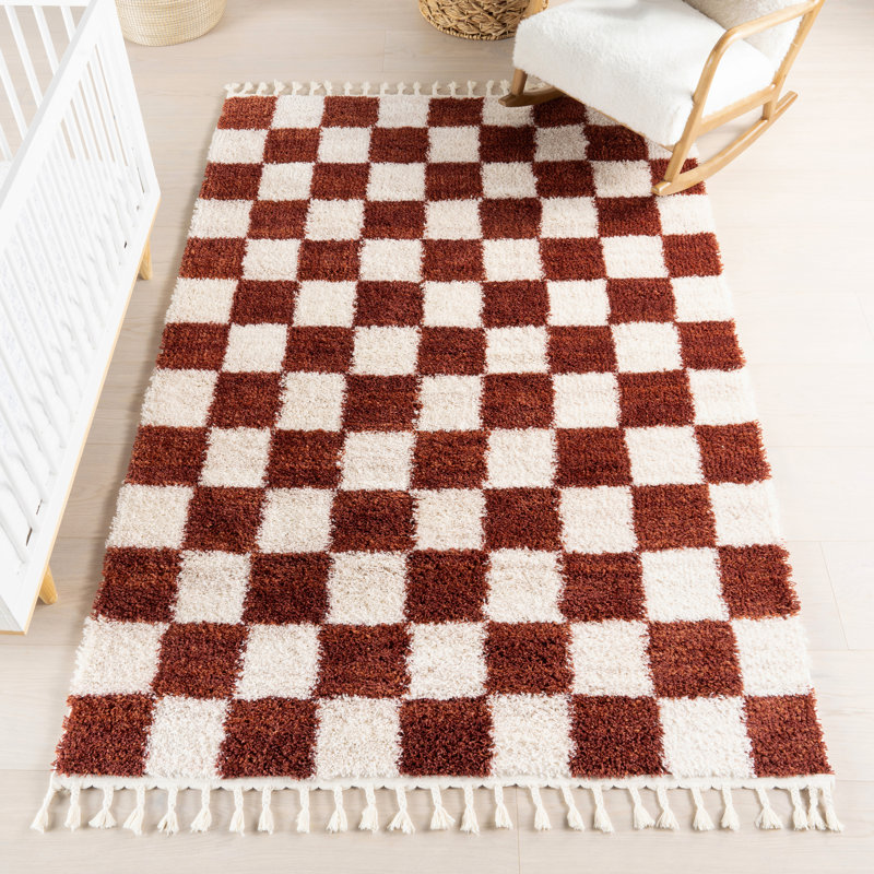 Tapis à carreaux Carlisha, Rectangulaire 8 pi x 10 pi