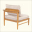 Canapé d'extérieur avec accoudoir droit en bois d'acacia et coussin