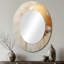 Or et peinture beige Fusion I - Grand miroir mural ovale sur métal-837502688