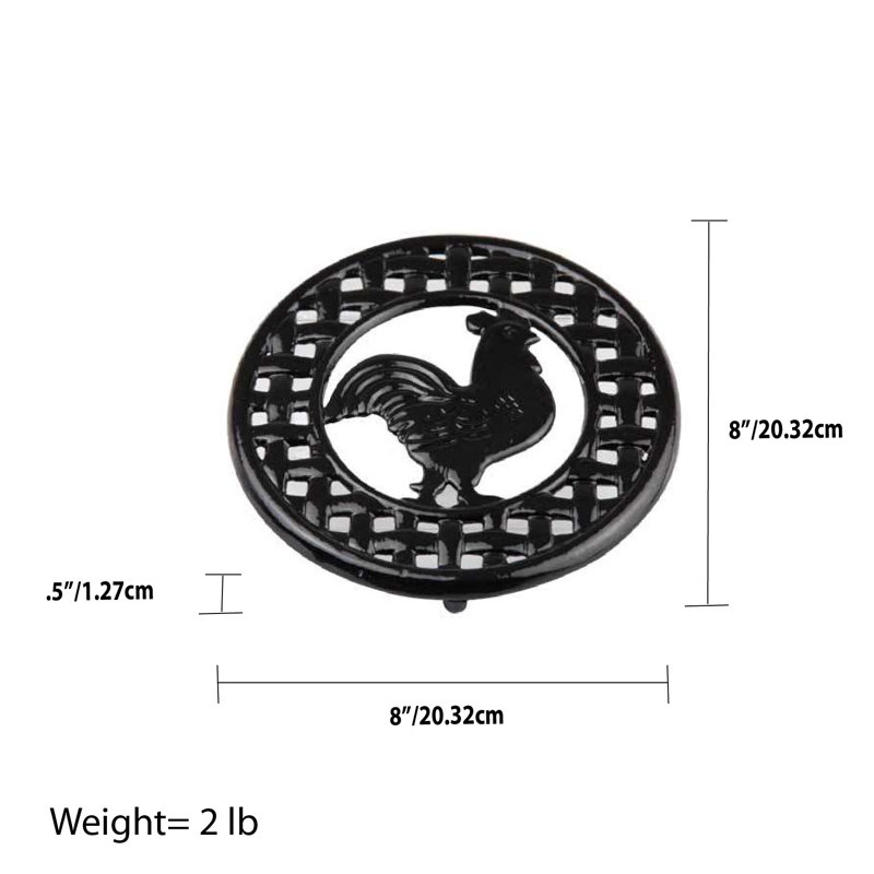 Trivet de coq en fonte August Grove, Noir