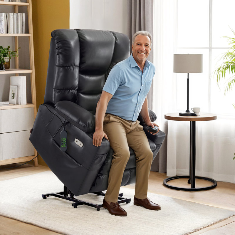 Platz Lift Assist Recliner with Massager, Black 