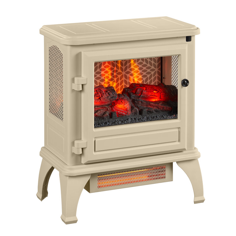 Chaufferette à infrarouge duraflame® avec effet 3D Flame® et télécommande, Crème