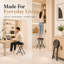 Upholstered Bar Stool with Steel Frame-1948068318