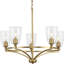 Lustre traditionnel 5 lumières en verre transparent-351098959
