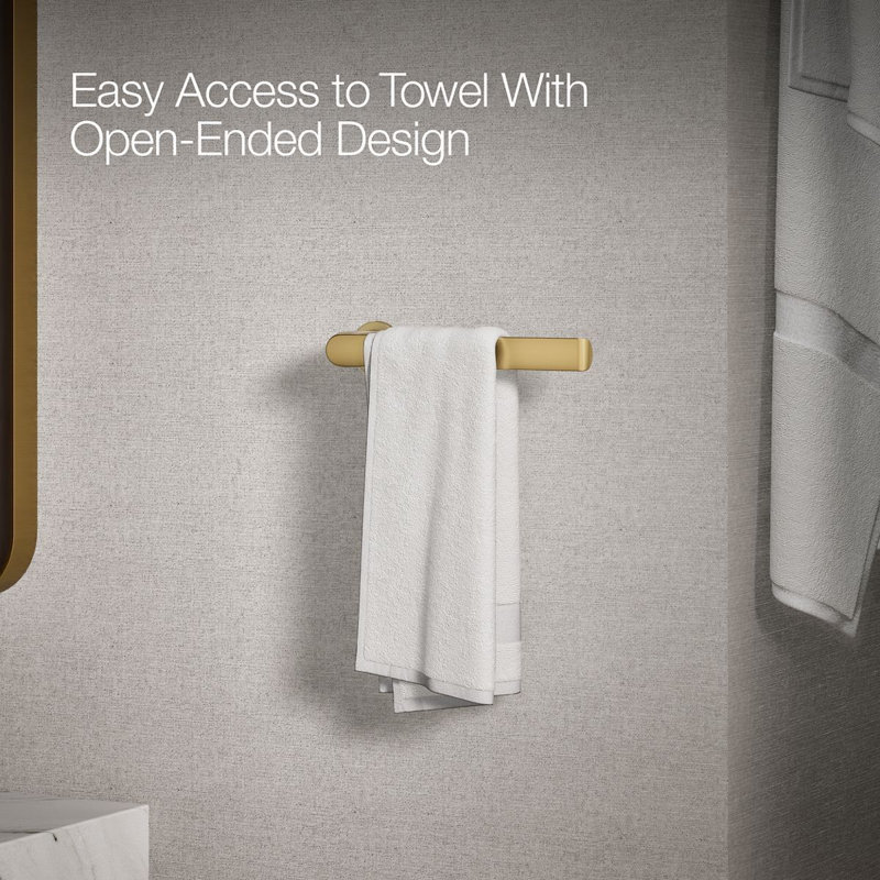 Avid Towel Arm, Vibrant Brushed Moderne Brass