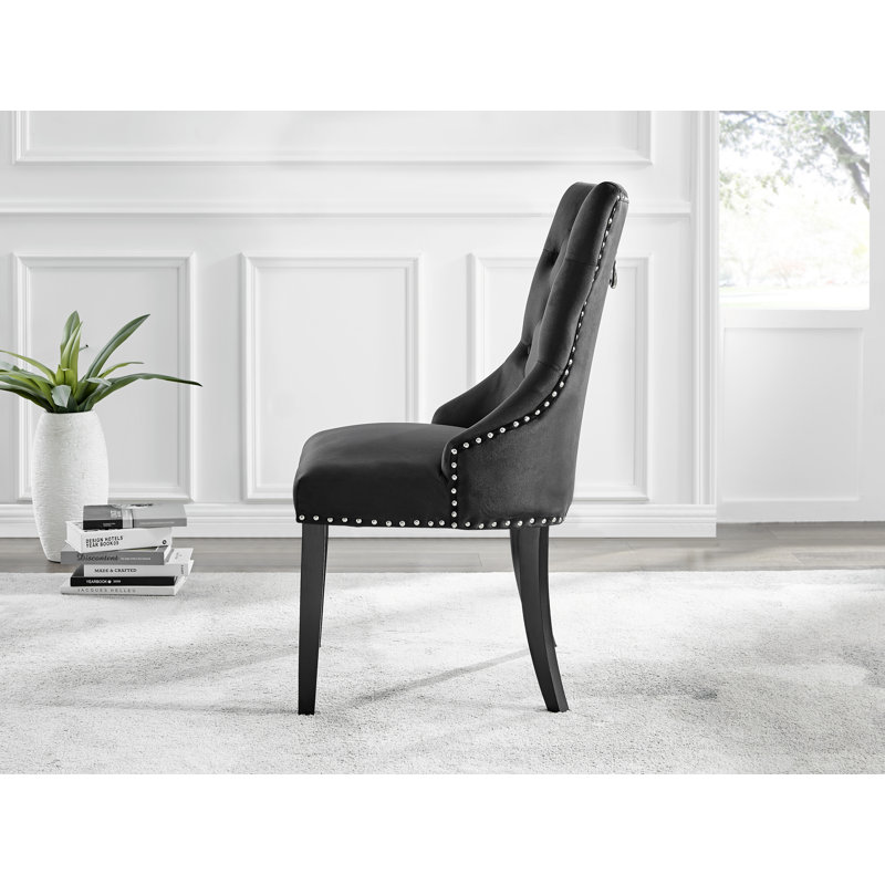 White Marble Effect Melamine Dining Table Black Legs & 6 Luxury Velvet Chairs Industrial Design, Black