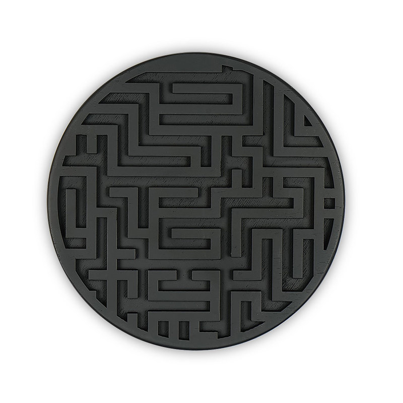 "The Labyrinth" Carved Spruce Wood Maze Wall Décor - Decorative Wall Accessory