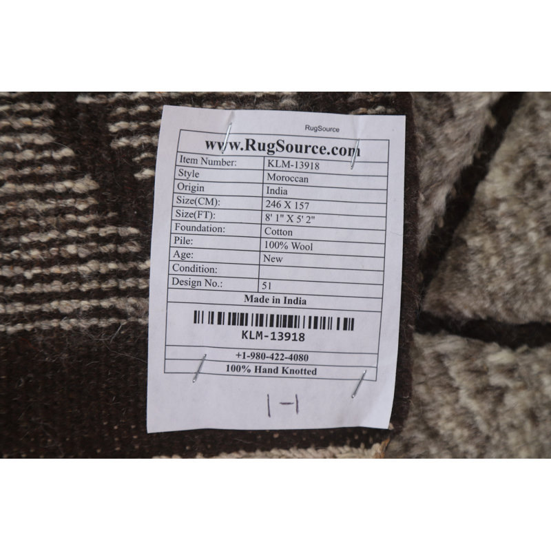 One-of-a-Kind 5'2" X 8'1" New Age Wool Area Rug in Brown