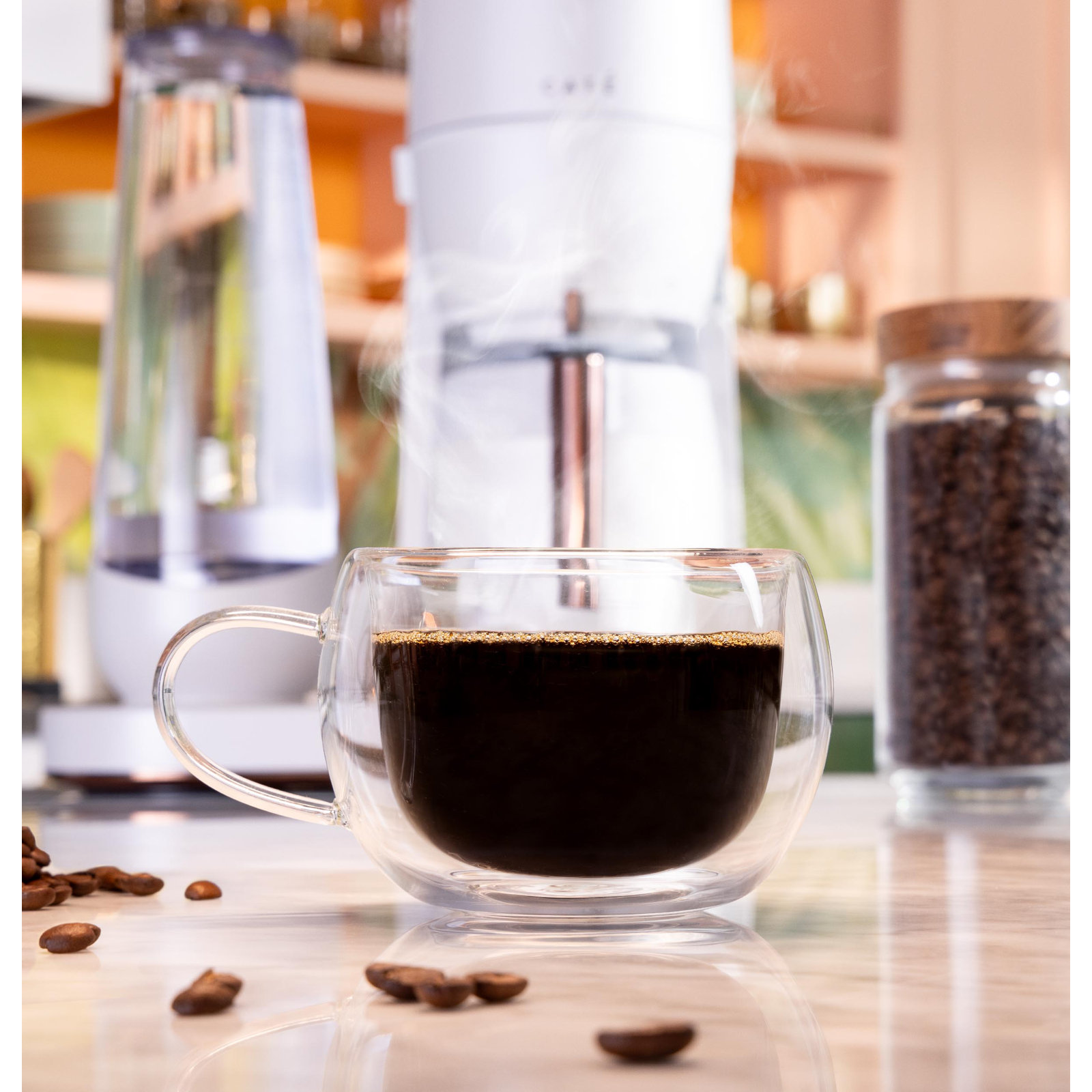 Café™ 10-Cup Grind and Brew Coffee Maker, Matte White