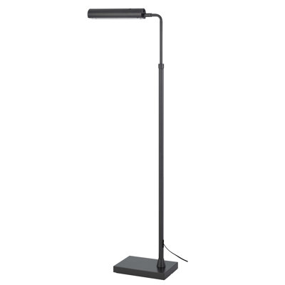 Delray LED Metal Floor Lamp - 44"–58"H Adjustable Height Charcoal Grey 17W Integrated LED 3000K Non-Dimmable Rocker Switch, Modern
