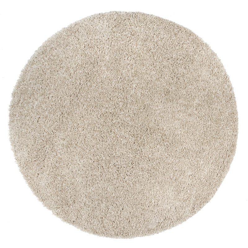 Kara Solid Shag Area Rug, Round 6'