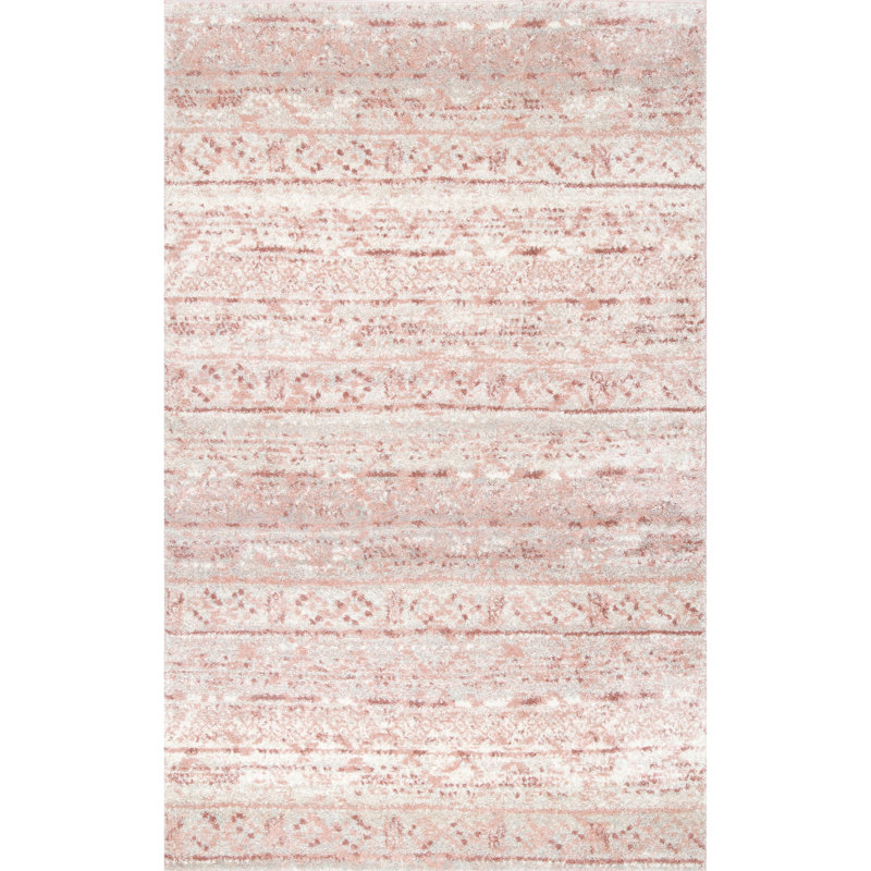 Lincolnwood Moroccan Power Loom Performance Rug, Rectangle 8' x 10', Pink
