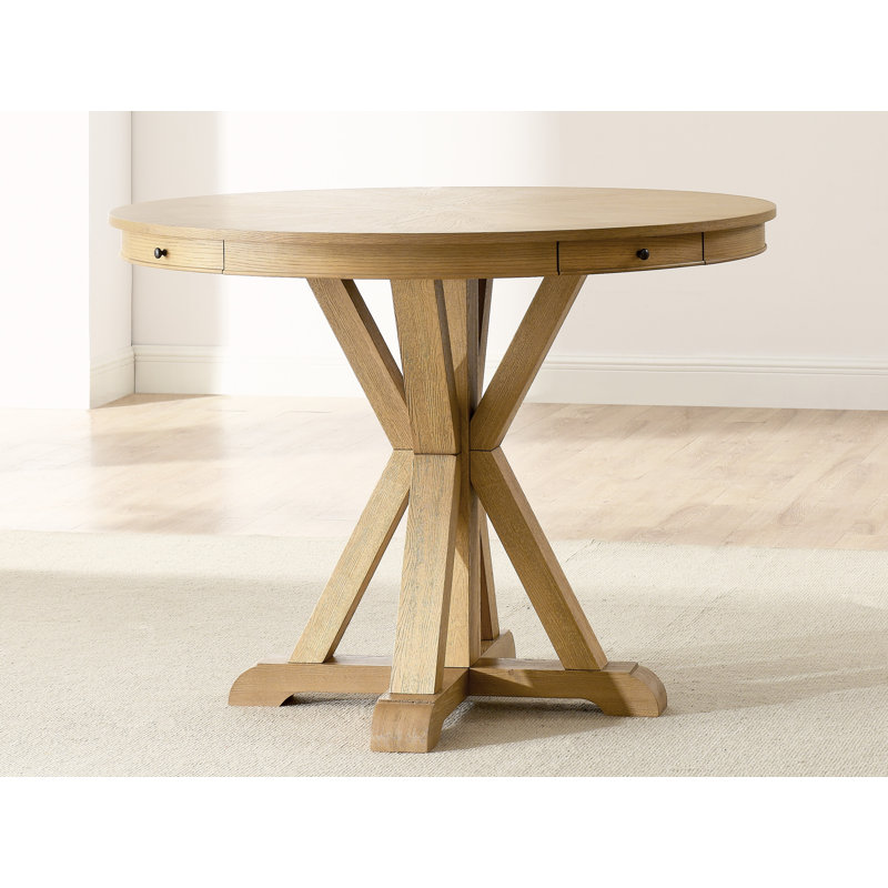 Ensemble de salle à manger à hauteur de comptoir 4 personnes Resendez, Naturel, Naturel, Brun