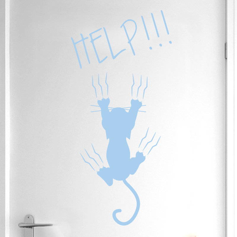 Animals Wall Decal, Light Blue