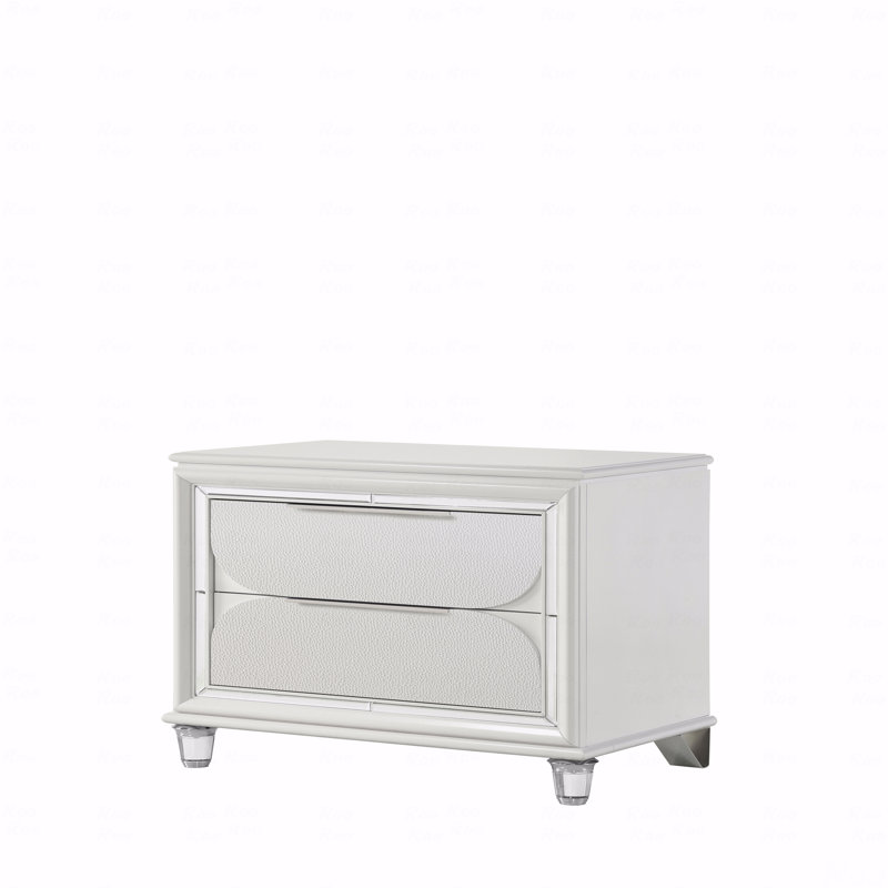 Table de chevet finition perle blanche