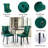 36" Glass Dining Room Table Set for 4, 5-Piece Round Black Dining Table with Metal Legs,  4pcs Velvet Upholstered Chairs with Wood Legs, Glass Kitchen Table and Chairs Set-466617175