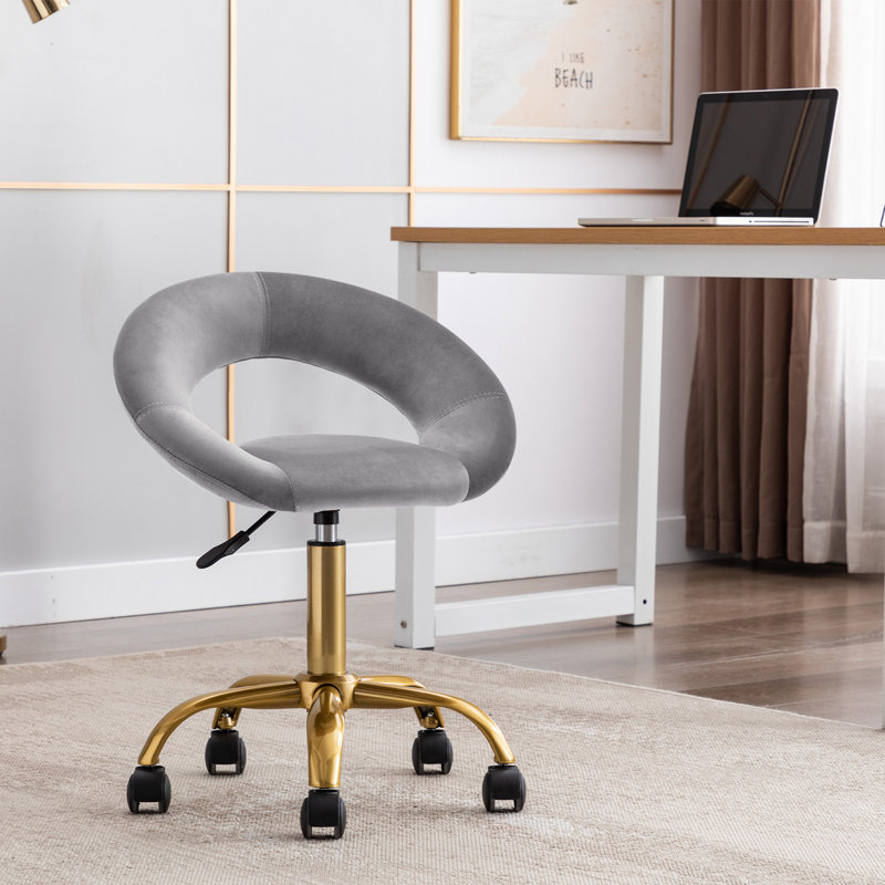 Chaise de bureau ergonomique en velours, Gris