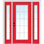 Porte d'entrée pré-suspendue en fibre de verre préfinie lisse-46030424-46030427-46030429