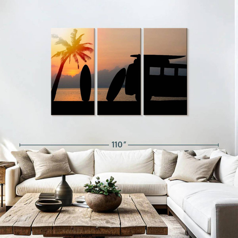 Senne Sunset Surf Trip, 48" H x 74" W