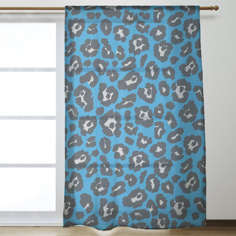 Room Darkening Curtain Single Panel, Blue/Black/White