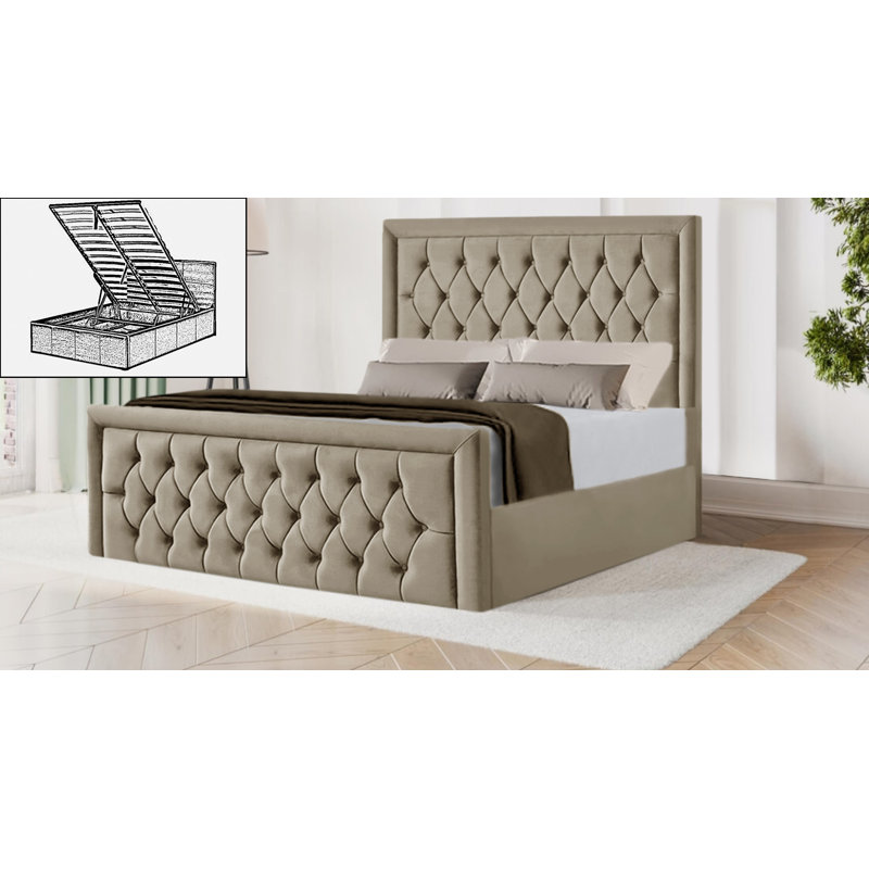 Dimartino Upholstered Ottoman Storage Bed, Double (4'6), Coffee