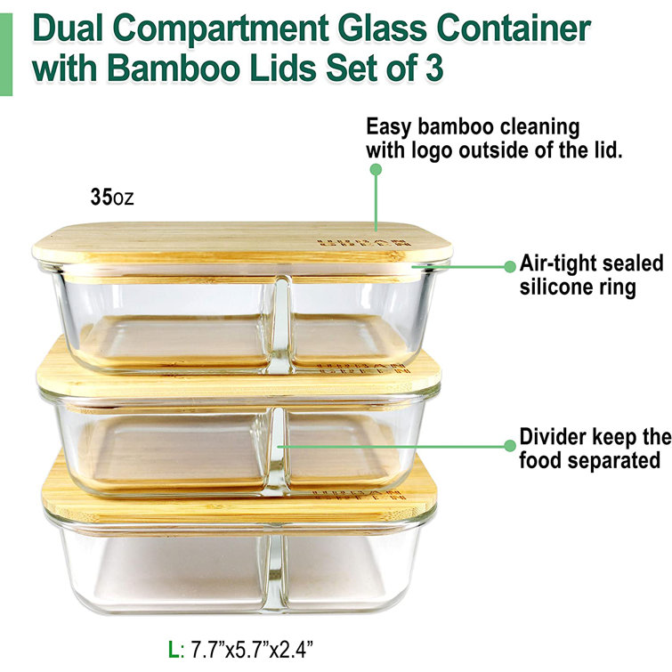 Lunch Box Glass & Bamboo (L)