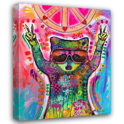 Art sur toile de la collection Dean Russo de Dakota Fields: Cosmic Trash Panda for Universal Peace