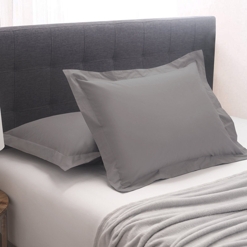 Organic Cotton Blend Standard Sham Set, Euro, Dark Gray