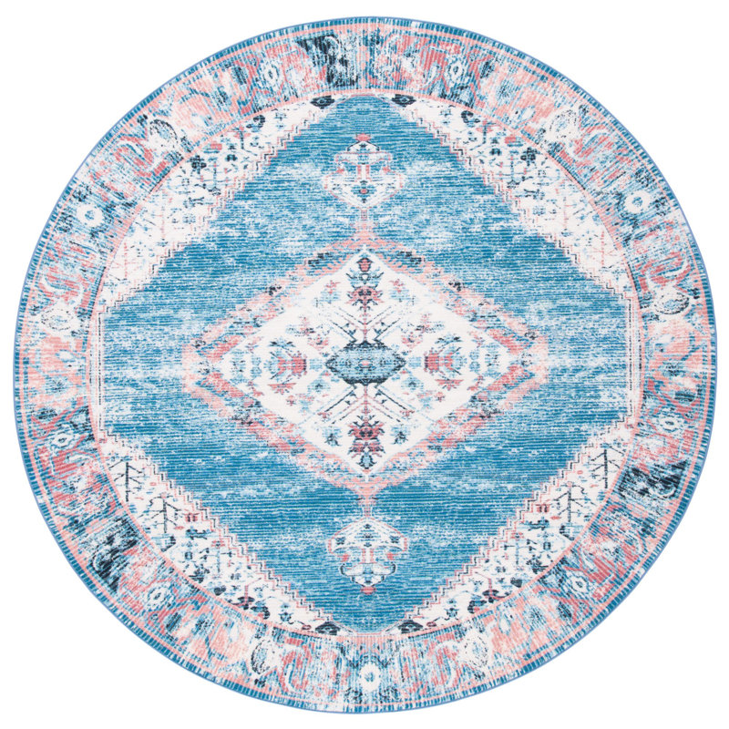 Journey Performance Machine Washable Oriental Rug, Round 6'7"