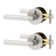 Arc Privacy Door Lever with Push Button and Round Rosette