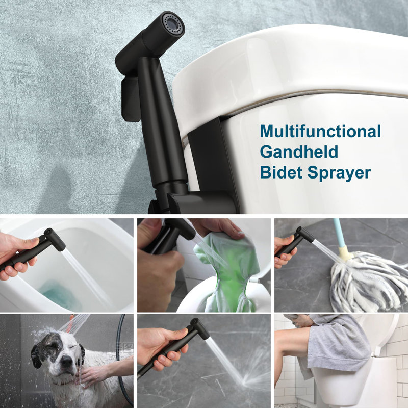 Single-Hole Horizontal Bidet Faucet, Matte Black
