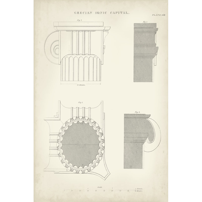 «Greek & Roman Architecture VI» par Thomas Kelly - reproduction d'art sur toile tendue, H 18 po x l 12 po