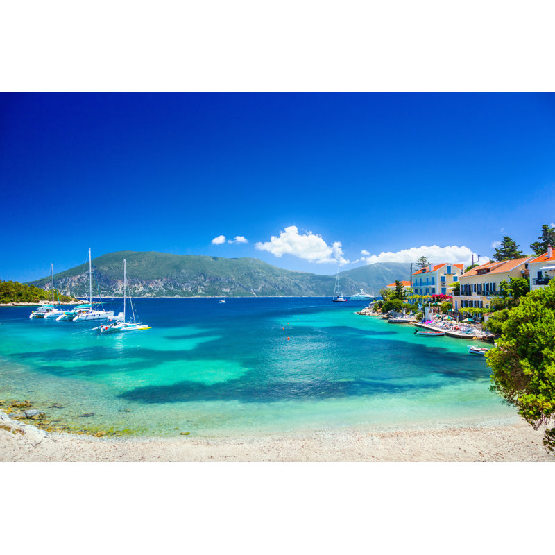 Fiskardo Village by Adisa - Wrapped Canvas Print, 30cm H x 46cm W