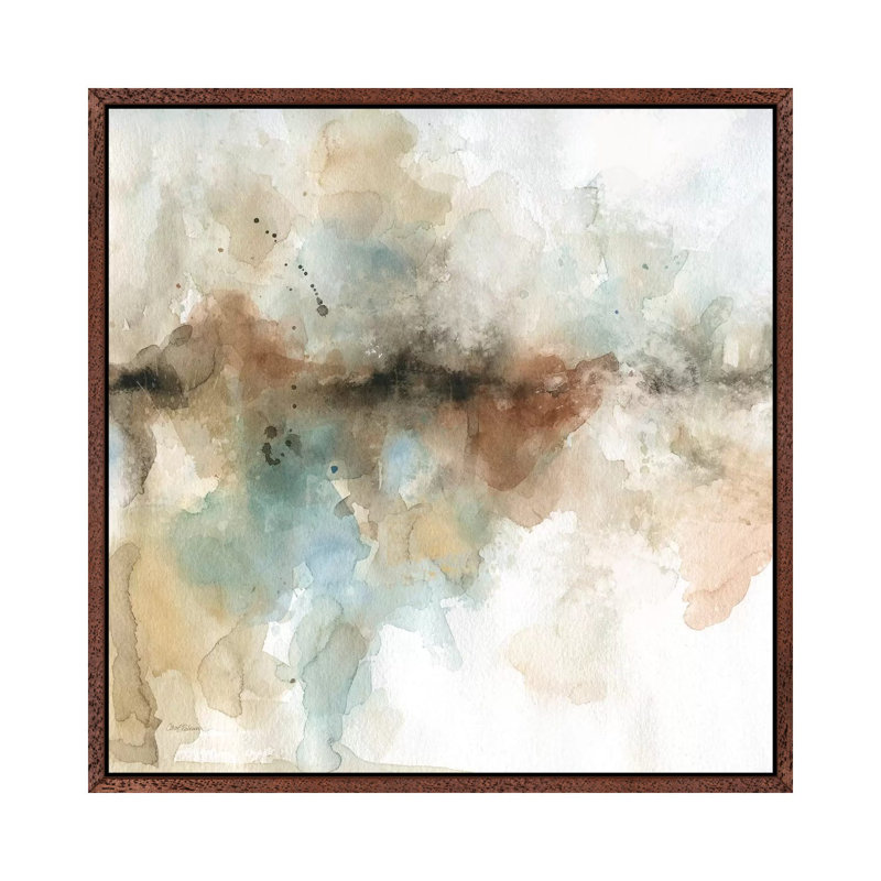 Island Mist I by Carol Robinson - Painting on Canvas, 66.04 cm H x 66.04 cm W, Classic Brown Wood Framed