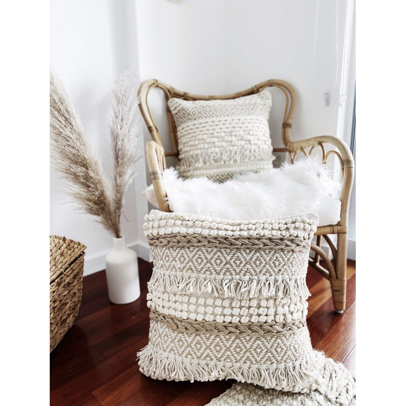 Housse de coussin texturé Mylos Boho, 20 po x 20 po