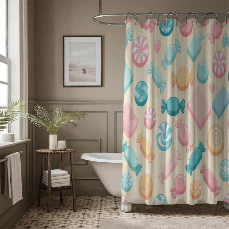 Rideau de douche standard 1 pièce Soft Sweets, H 74 po x l 71 po