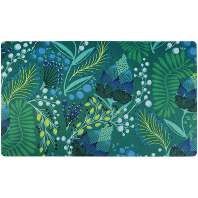 Napperon pour animal de compagnie, tapis d'alimentation pour chien et chat - Tissu absorbant, envers imperméable, antidérapant, lavable à la machine (vert Lulu) (12 po x 20 po) (fabriqué aux États-Unis)