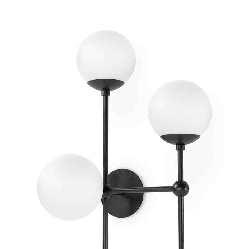 Armstrong 4 - Light Armed Sconce, Black Gunmetal, Opal Matte