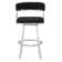 Dehn Modern Swivel Counter or Bar Height Barstool with Open Back and Footrest in Metal and Faux Leather