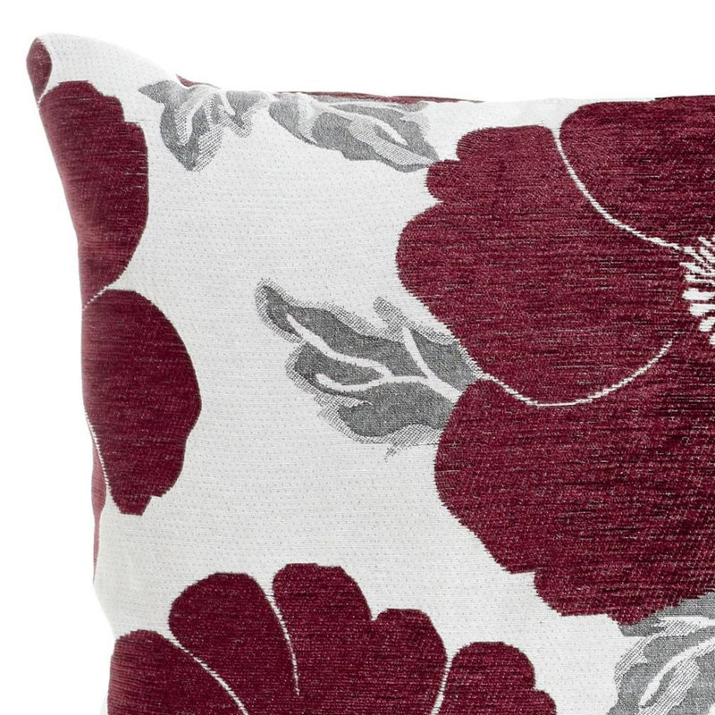 Darionte Floral Square Throw Cushion, Aubergine, 45cm x 45cm