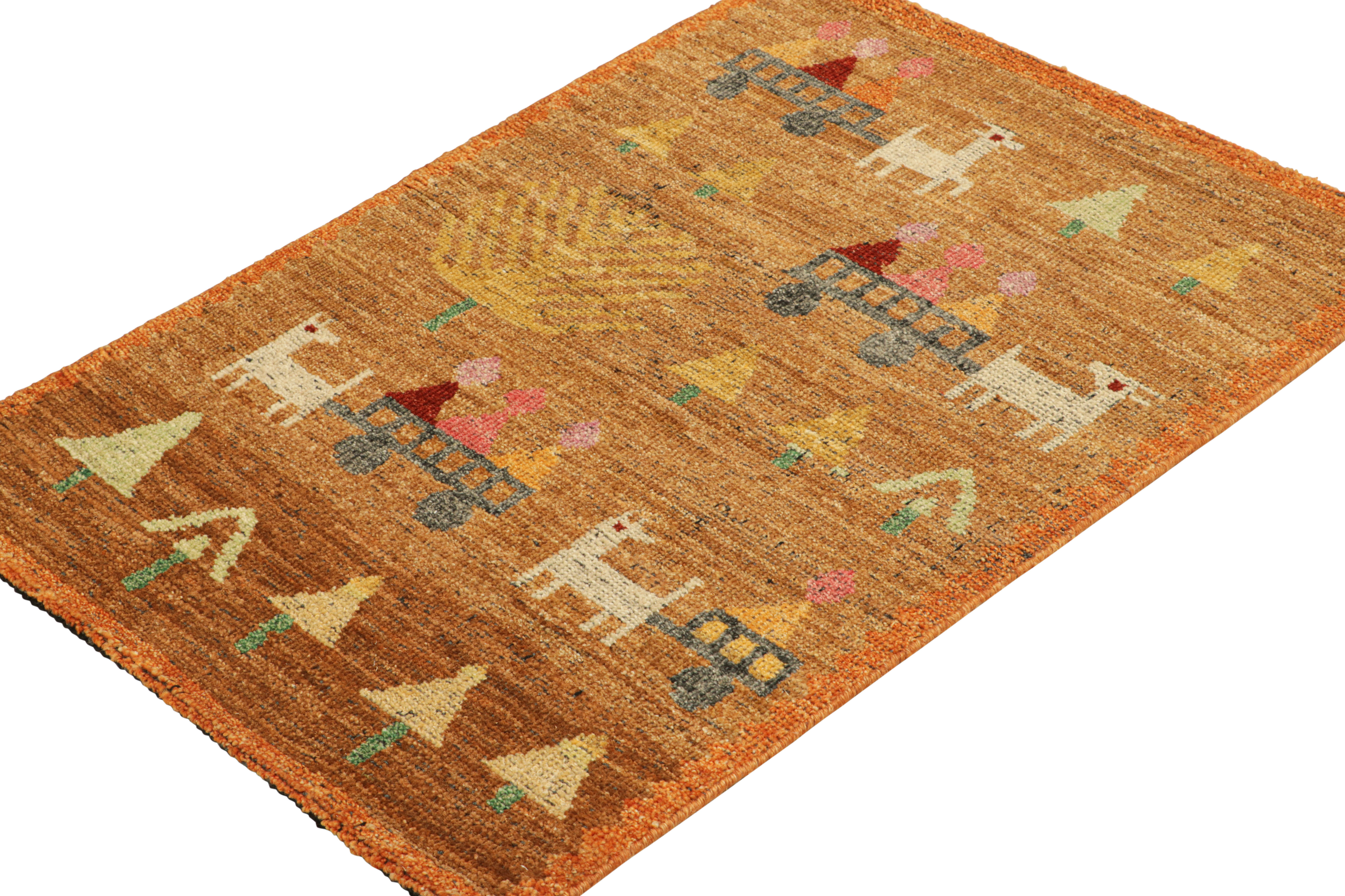 Rug & Kilim'S Swedish Style Rug With Figural Geometric Patterns | Wayfair