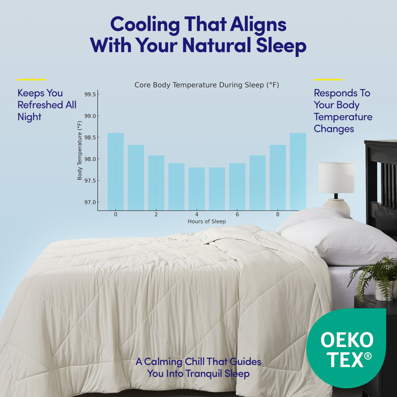 Cooling Oversized All-Season Reversible Single Comforter By Sweet Home Collection®, King/California King, Beige