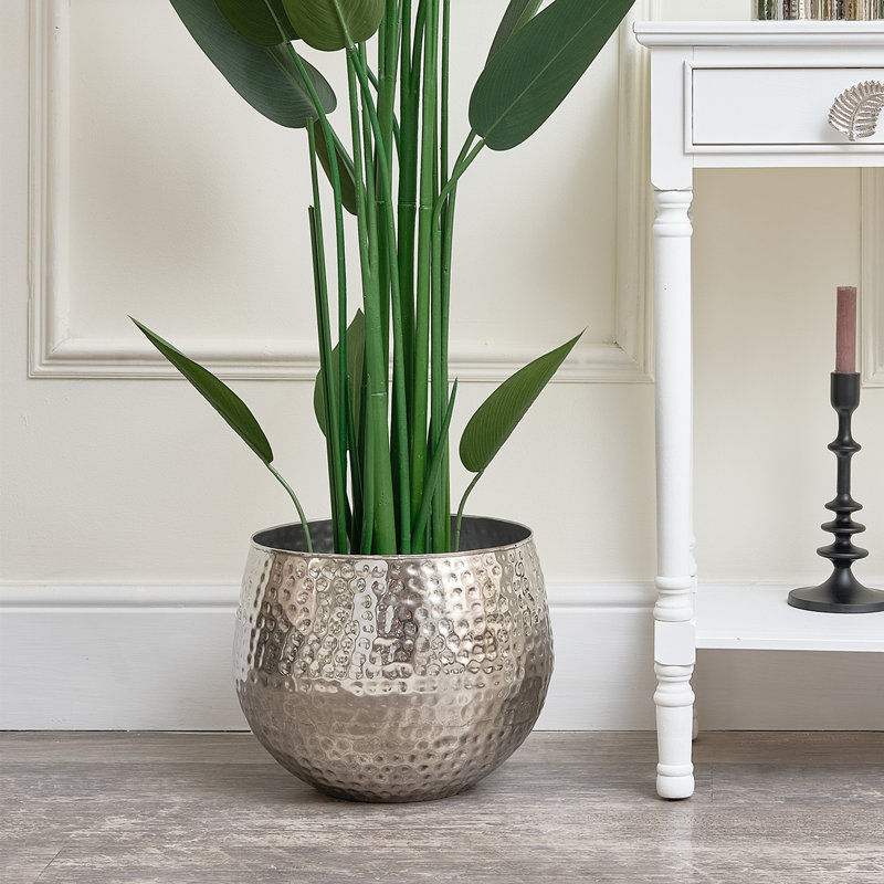 Sarana Planter, Silver, 27cm H x 30cm W x 30cm D