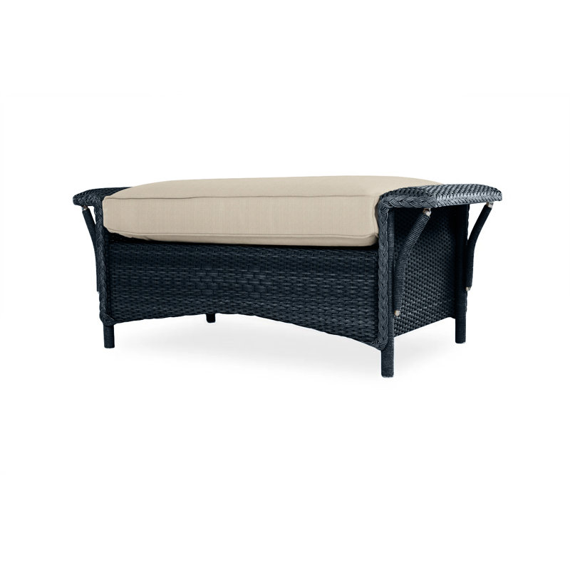 Nantucket Outdoor Ottoman, Sailcloth Seagull, Ebony