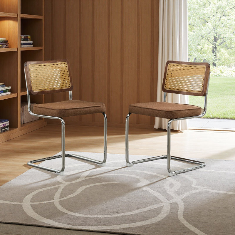 Ensemble de 2 chaises d'appoint Mid-Century, Café