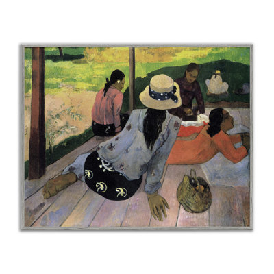 « village hall native figures classic » par paul gauguin-reproduction d’art