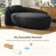 Méridienne moderne à compression ovale avec dossier et accoudoirs intégrés, chaise longue rembourrée et rembourrée Bouclé-1753744744