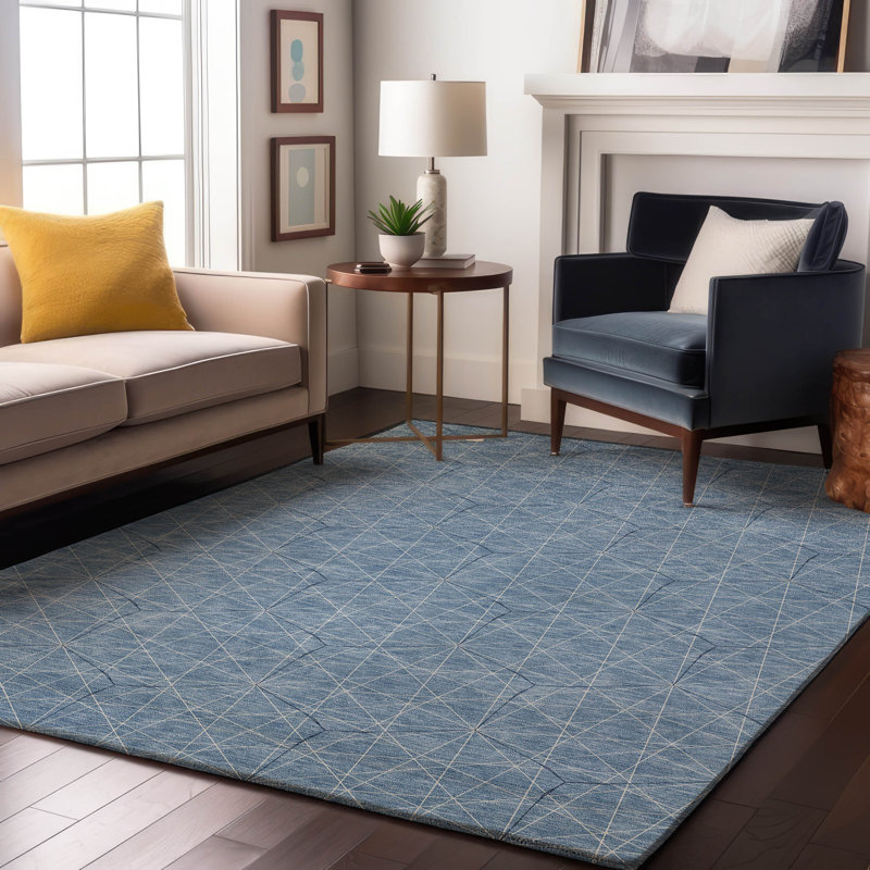 Tapis géométrique de qualité supérieure lavable à la machine Frome AMF987, Rectangle 10 pi x 14 pi